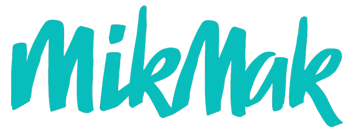 MikMak MikMak logo in turquoise with a playful, handwritten font style on a transparent background.